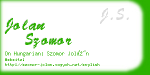 jolan szomor business card